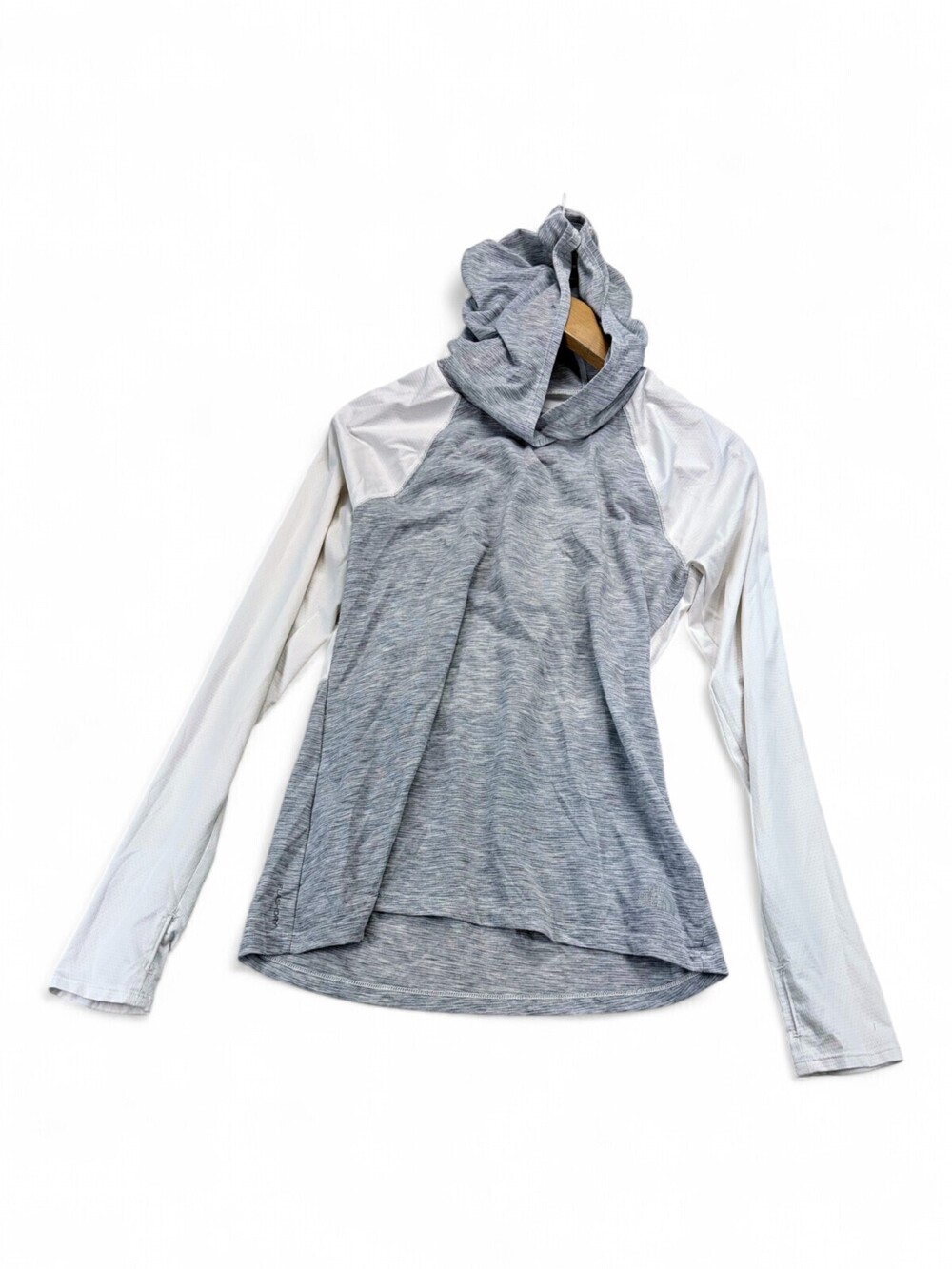 The North Face Womens Lightweight Hooded Pullover M Gray White FlashDry Hoodie